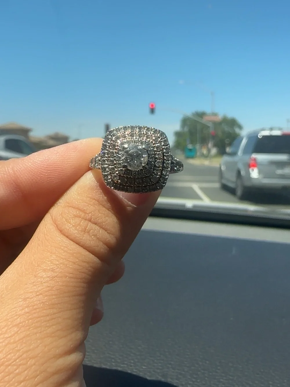 White gold engagement ring